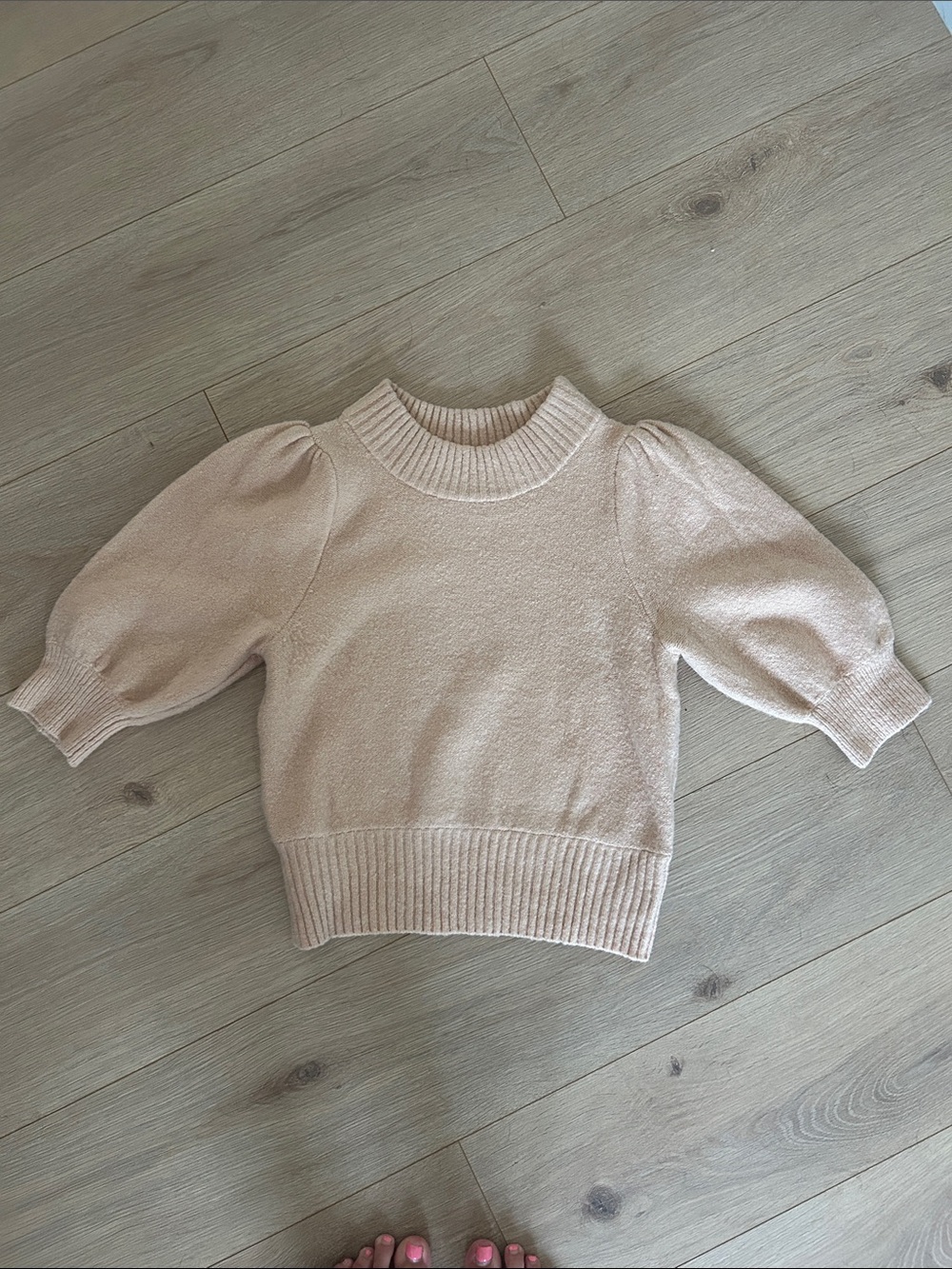 Free people Puff Sleeve Knit Sweater - Pink